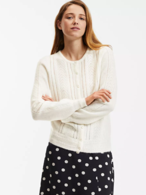 cardigan blanc en maille La Redoute